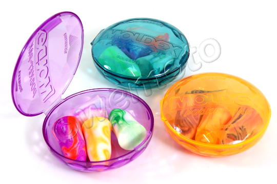 Oxford ear plugs in green, orange or purple