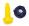 Bolt Number Plate Yellow with Black Nut