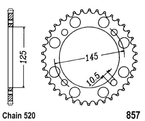 Sprocket Rear Plus 1 Tooth - JT (Check Chain Length)