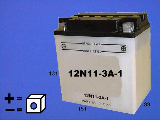 Suzuki GT 550 A/B 76-77 Battery Pattern Picture of Suzuki GT 550 A/B 76-77 Battery Pattern