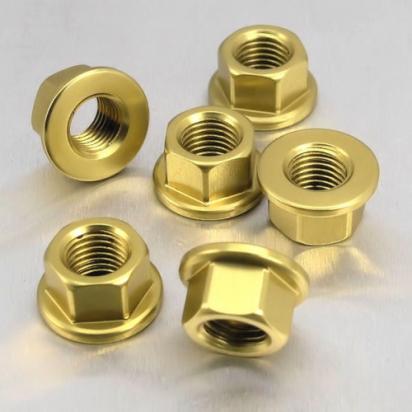 Pro-Bolt Titanium Sprocket Nut M8 x 1.25mm Pack x 6 Gold Picture of Pro-Bolt Titanium Sprocket Nut M8 x 1.25mm Pack x 6 Gold