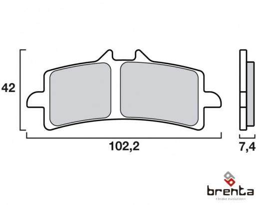 Brake Pads Front Brenta Sintered (HH Type)