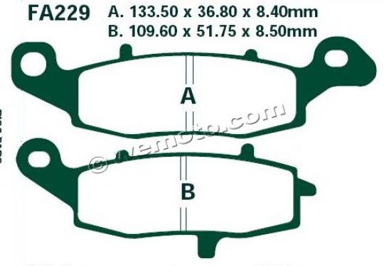 Kawasaki ER-6 N CBF 11 Brake Pads Front Left EBC Sintered (HH Type) Picture of Kawasaki ER-6 N CBF 11 Brake Pads Front Left EBC Sintered (HH Type)