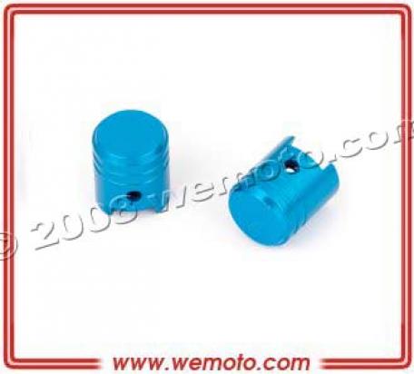 Valve Caps - Pair Piston Blue Picture of Valve Caps - Pair Piston Blue