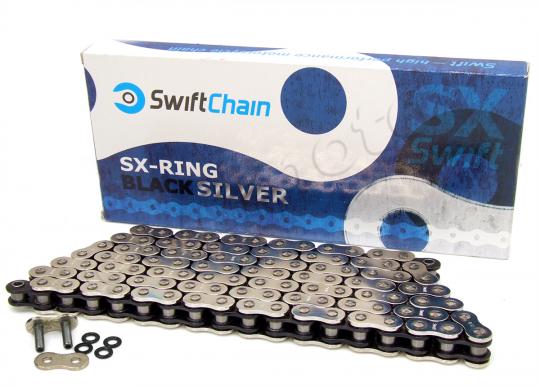 Cadena Swift super reforzada con retenes X-Ring (plata/negro)