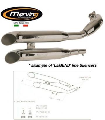 Marving LEGEND Custom Silencers - Chrome