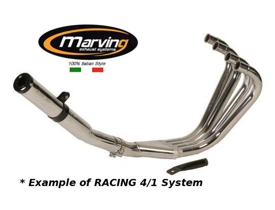 Ligne d'Echappement Complete Racing Marving - 4 en 1 - Chrome