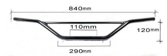 Handlebar 22mm (7/8 Inch) Black 5.30 Inch Rise - 840mm Wide - Replica Yamaha XT500 Picture of Handlebar 22mm (7/8 Inch) Black 5.30 Inch Rise - 840mm Wide - Replica Yamaha XT500