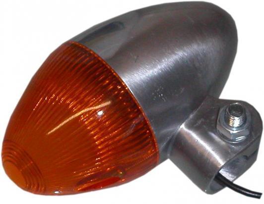 Indicator - Aluminium Bullet with Amber Lens - 16mm Stem Picture of Indicator - Aluminium Bullet with Amber Lens - 16mm Stem