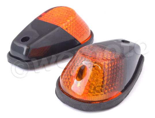 Indicator Pair - Fairing - Black with Amber Lens - Small Picture of Indicator Pair - Fairing - Black with Amber Lens - Small