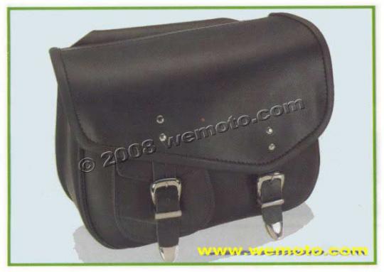 Saddle Bags - Pair Black Leather - Boston (36x28x14cm) Picture of Saddle Bags - Pair Black Leather - Boston (36x28x14cm)