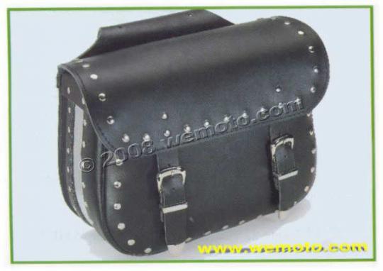 Saddle Bags - Pair Black Leather - Terminator (37x31x16cm) Picture of Saddle Bags - Pair Black Leather - Terminator (37x31x16cm)