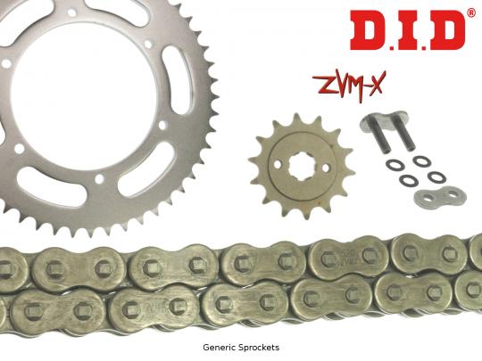DID ZVM-X Super Heavy Duty X-Ring Chain and Pattern Sprocket Kit