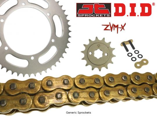 DID ZVM-X Super Heavy Duty X-Ring Gold Chain and JT Sprocket Kit