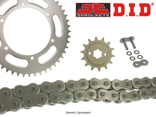 DID ZVL Super Heavy Duty X-Ring Black Chain and JT Sprocket Kit