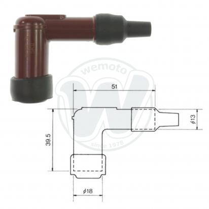 Pipa de Bujía NGK - 90 grados Rojo