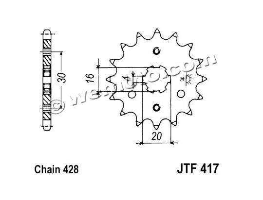 Sprocket Front Less 2 Teeth - Pattern (Check Chain Length)