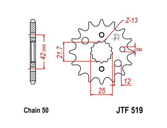 Sprocket Front Plus 1 Tooth - JT (Check Chain Length)