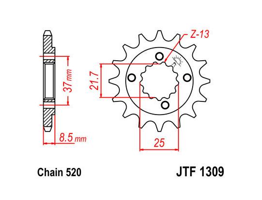 Sprocket Front Less 1 Tooth - JT (Check Chain Length)