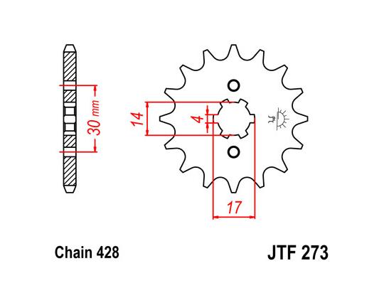 Sprocket Front Less 1 Tooth - JT (Check Chain Length)