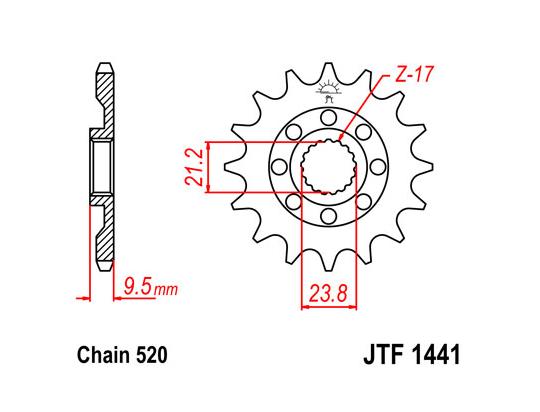 Sprocket Front Plus 2 Teeth - JT (Check Chain Length)