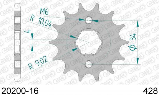 Sprocket Front Plus 2 Tooth - Afam (Check Chain Length)