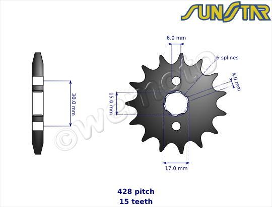 SunStar Sprocket Front Plus 1 Tooth