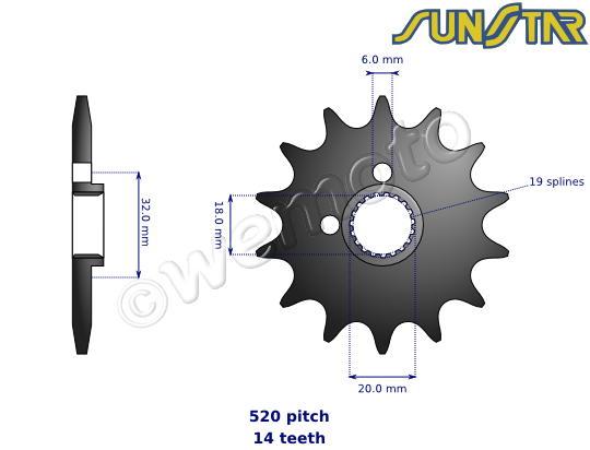 SunStar Sprocket Front Plus 1 Tooth
