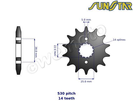 SunStar Sprocket Front Less 1 Tooth