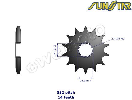 SunStar Sprocket Front Less 1 Tooth