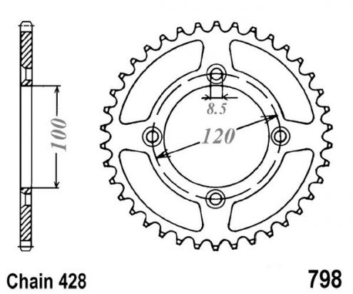 Sprocket Rear - Alloy - Less 1 Tooth (Check Chain Length)