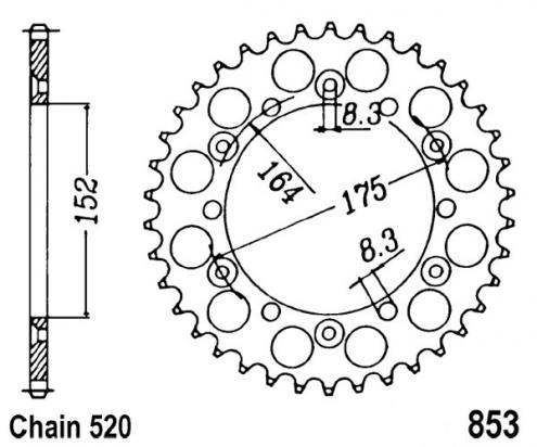 Sprocket Rear - Alloy - Plus 1 Tooth (Check Chain Length)
