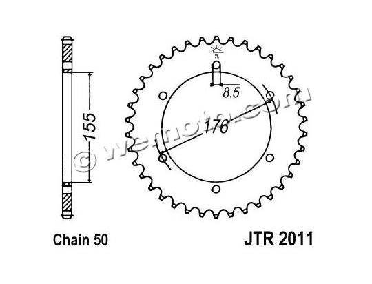 Sprocket Rear Plus 1 Tooth - Pattern (Check Chain Length)