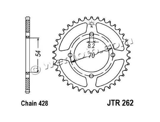 262-42 R/Spkt Honda CBR125R 2004-2008 Picture of 262-42 R/Spkt Honda CBR125R 2004-2008