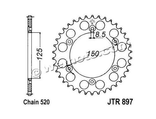 Sprocket Rear Less 1 Tooth - Pattern (Check Chain Length)