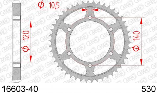Sprocket Rear Plus 2 Tooth - Afam (Check Chain Length)