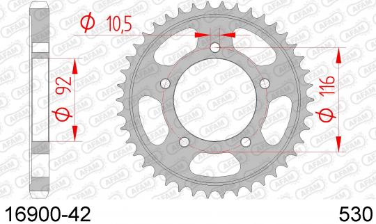 Sprocket Rear Plus 1 Tooth - Afam (Check Chain Length)