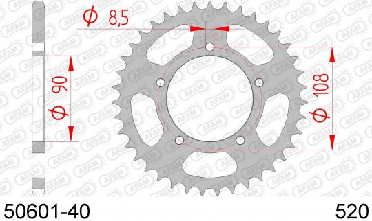 Sprocket Rear Plus 2 Tooth - Afam (Check Chain Length)