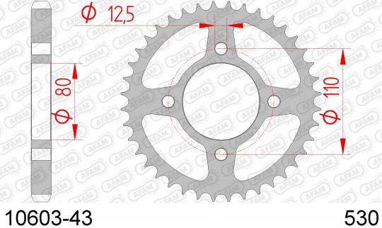 Sprocket Front Plus 3 Tooth - Afam (Check Chain Length)