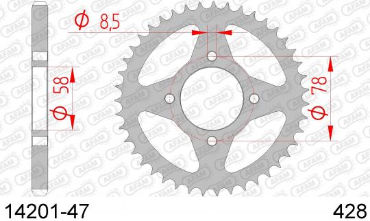 Sprocket Rear Less 1 Tooth - Afam (Check Chain Length)