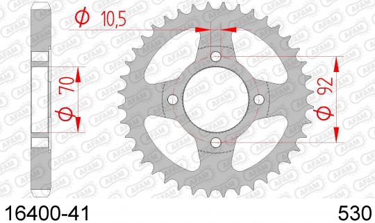 Sprocket Rear Plus 1 Tooth - Afam (Check Chain Length)